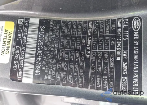 2016 Land Rover Discovery Sport Hse Lux из США, поврежденный, VIN SALCT2BG8GH573940